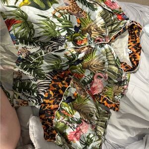 Tropical Safari Print Pajama Set